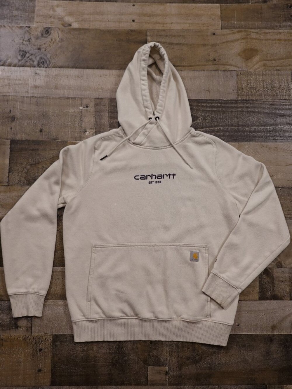 Carhartt Force Relaxed Fit Hoodie Women’s Medium Beige Fleece Lined Sweatshirt‎
